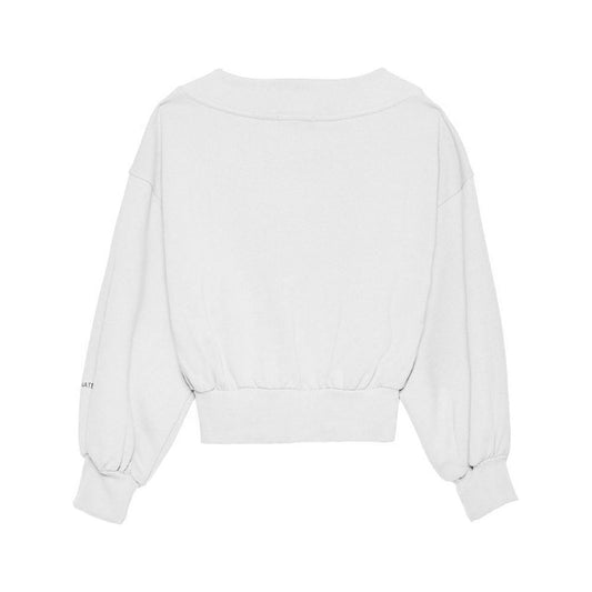 Hinnominate Chic V-Neck Cotton Sweatshirt with Logo Sleeve chic-v-neck-cotton-sweatshirt-with-logo-sleeve