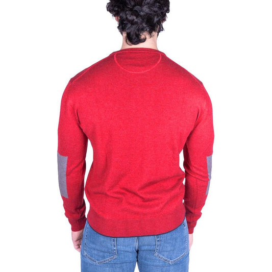 La Martina Chic Cotton Crew Neck Sweater with Embroidered Logo red-cotton-sweater-20