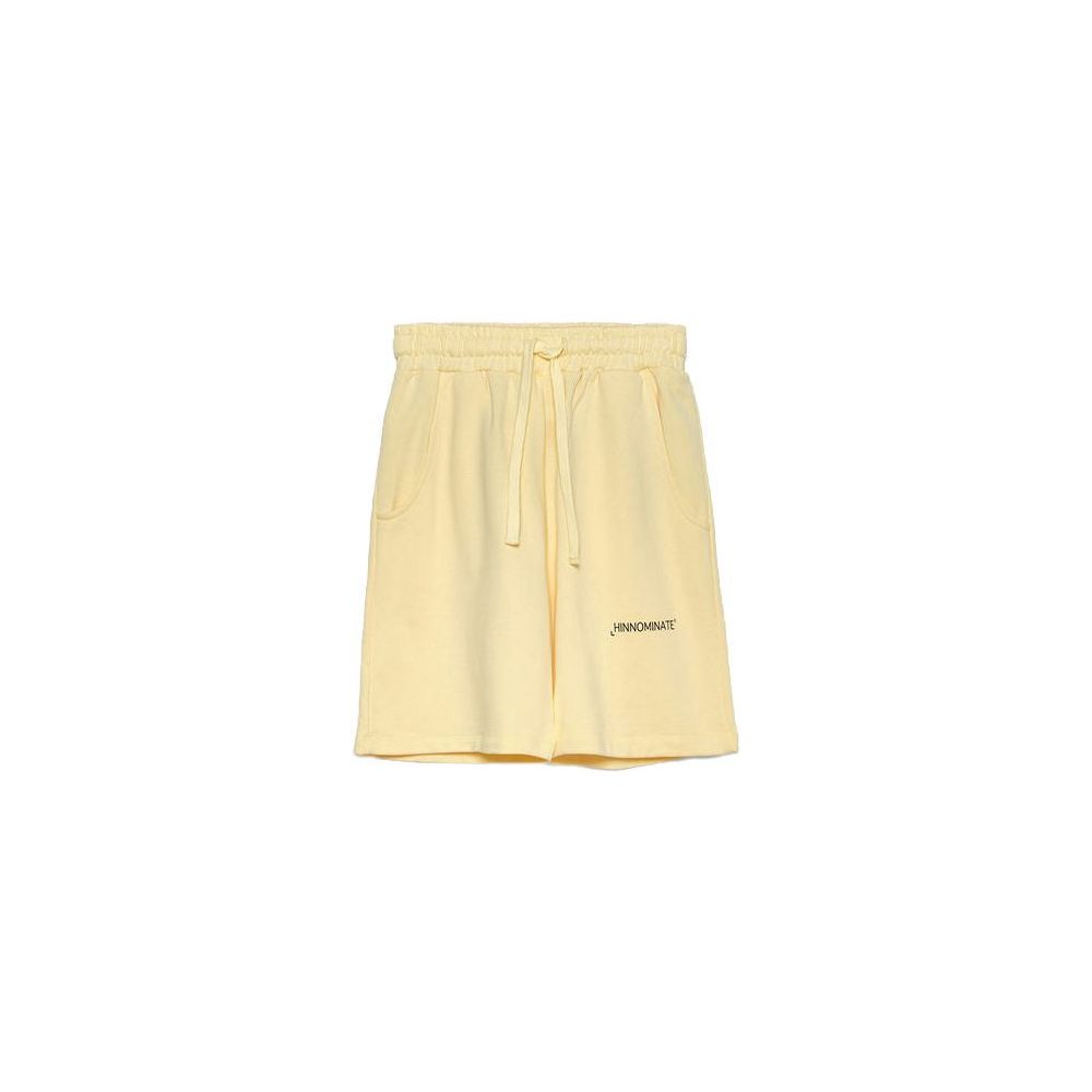 Hinnominate Chic Cotton Bermuda Shorts with Drawstring Waist yellow-cotton-short-2