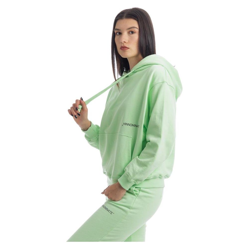 Hinnominate Chic Green Cotton Hooded Sweatshirt green-cotton-sweater-68