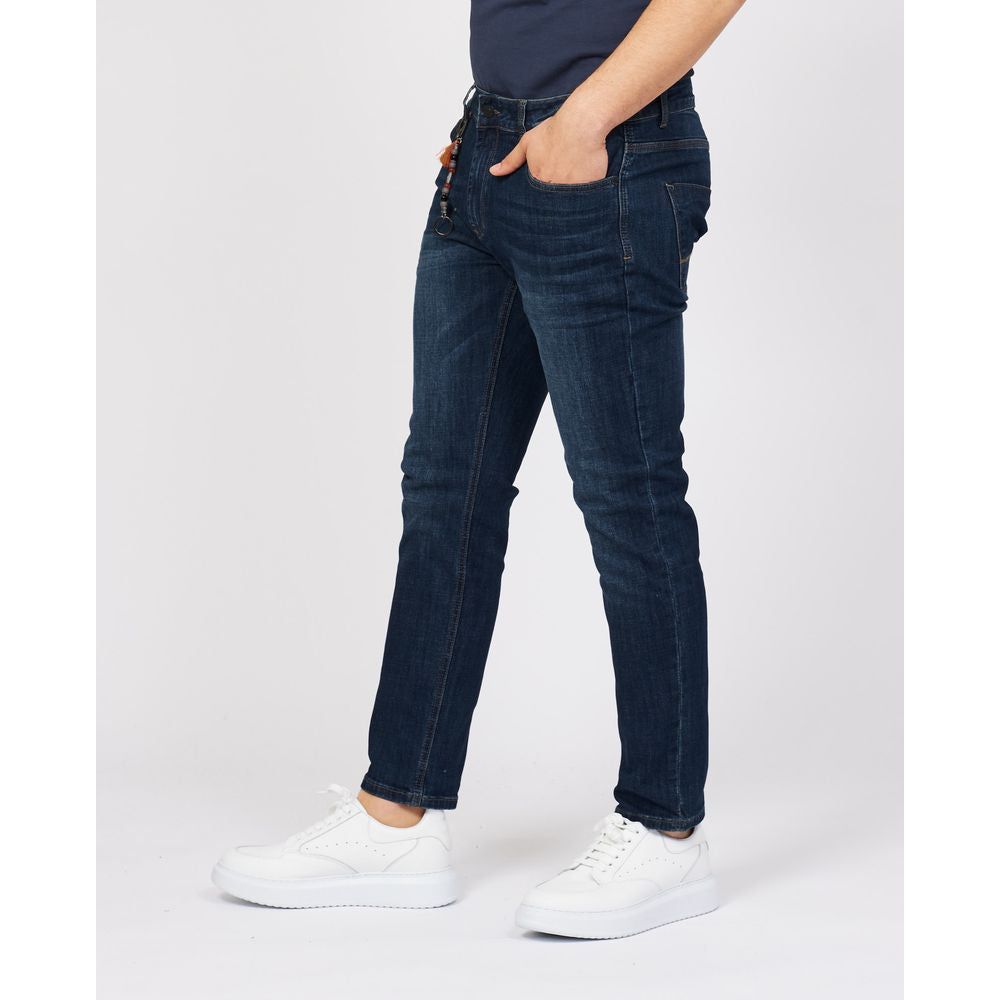 Yes Zee Sleek Blue Cotton Stretch Jeans sleek-blue-cotton-stretch-jeans