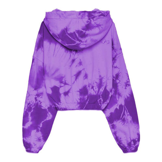 Hinnominate Elegant Purple Hooded Sweatshirt with Logo Print elegant-purple-hooded-sweatshirt-with-logo-print