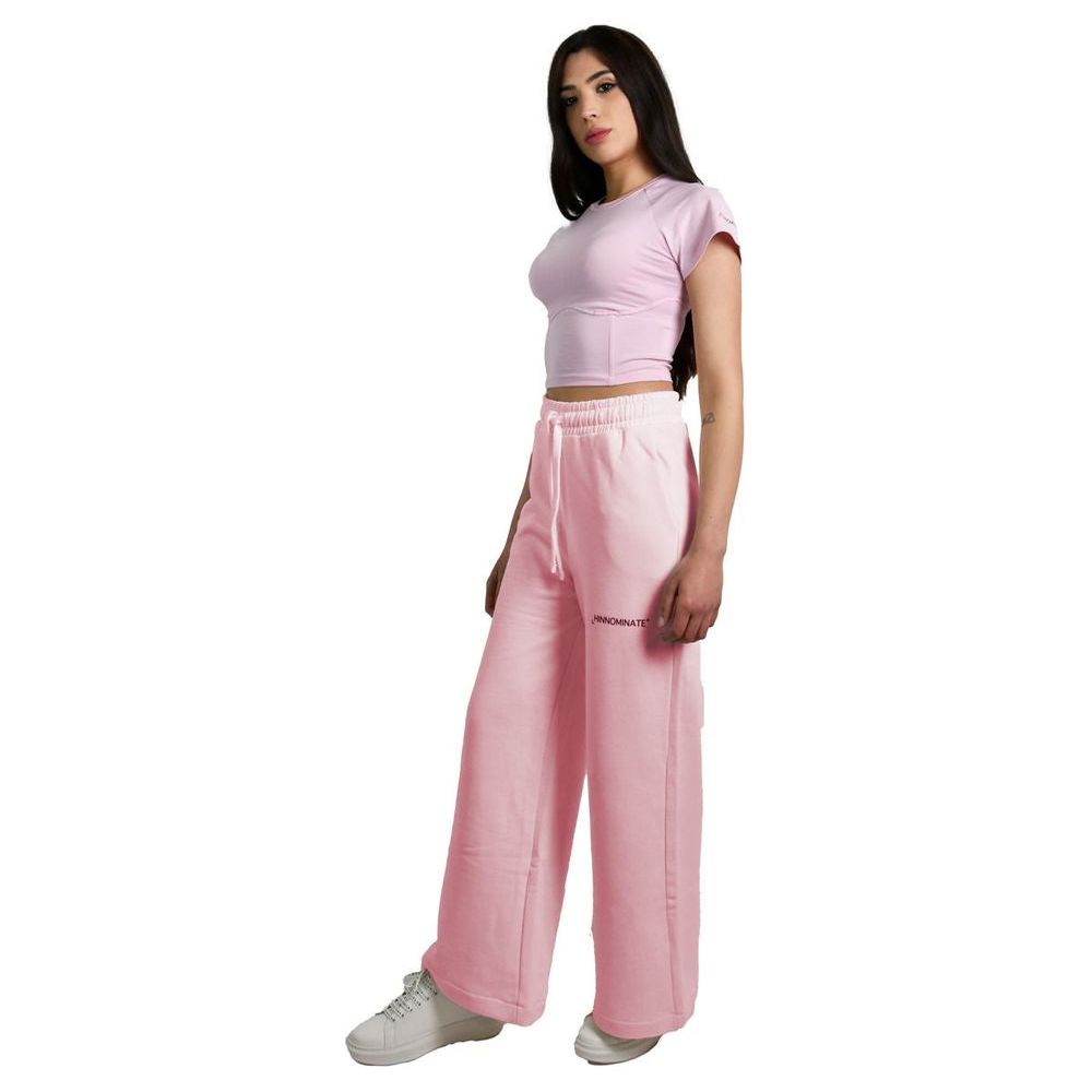 Hinnominate Chic Pink Palazzo Pants with Drawstring chic-pink-palazzo-pants-with-drawstring