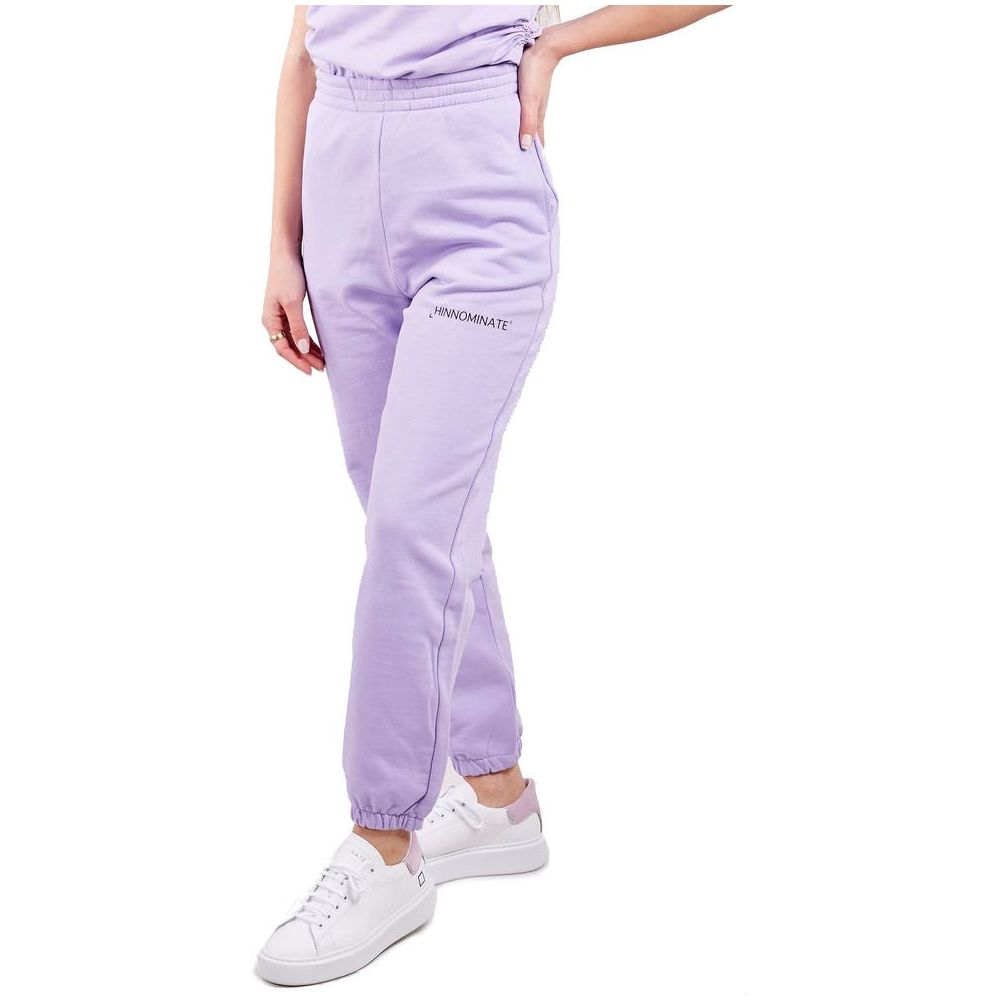 Hinnominate Elevated Purple Fleece Trousers with High Waist elevated-purple-fleece-trousers-with-high-waist