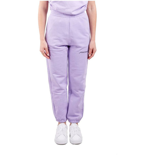 Hinnominate Elevated Purple Fleece Trousers with High Waist elevated-purple-fleece-trousers-with-high-waist