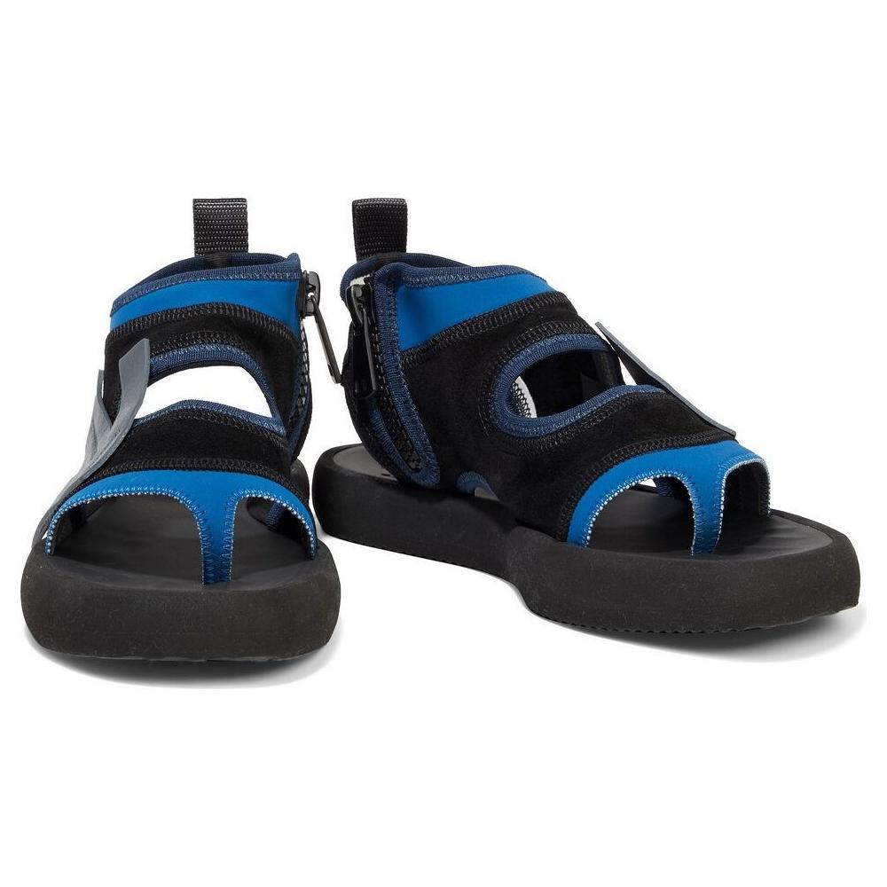 Chic Neoprene and Suede Sandals in Blue