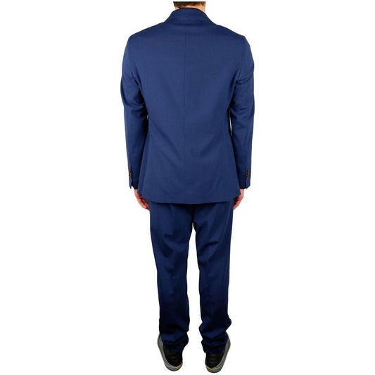 Aquascutum Elegant Blue Wool Blend Two-Piece Suit blue-wool-suit