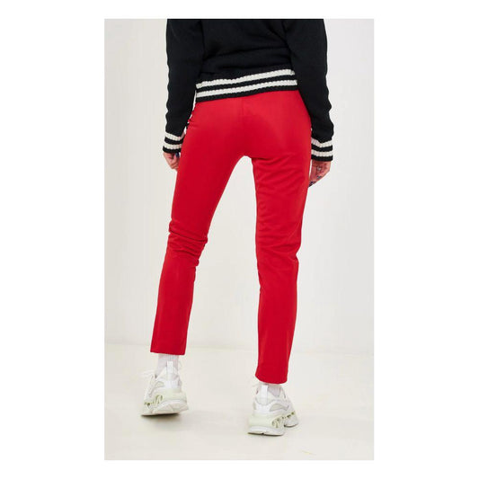 Comme Des Fuckdown Chic Pink Stretch Trousers with Logo Patch chic-pink-stretch-trousers-with-logo-patch