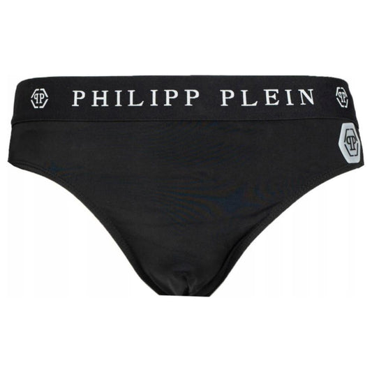 Philipp Plein Sleek Nylon Swim Briefs with Iconic Logo Detail black-polyamide-swimwear-5