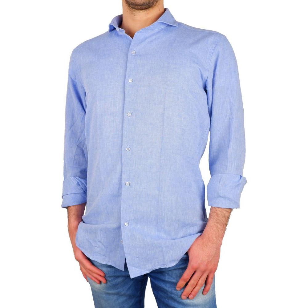 Made in ItalyElegant Light Blue Cotton-Linen ShirtMcRichard Designer Brands£89.00