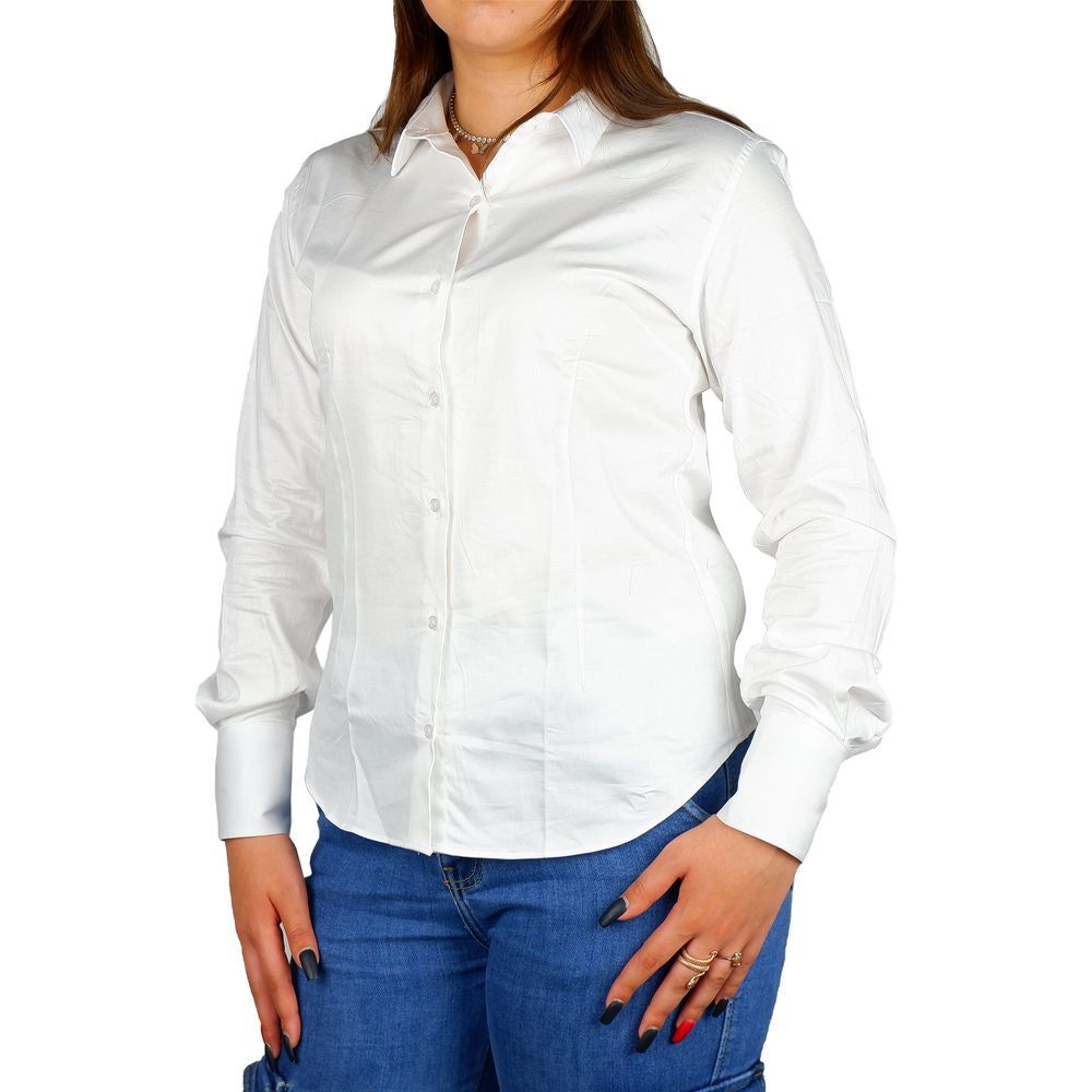 Made in Italy Elegant Satin Cotton Milano Shirt white-cotton-shirt-27