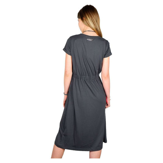 Imperfect Elegant Stretch Dress with Front Print black-cotton-dress-17