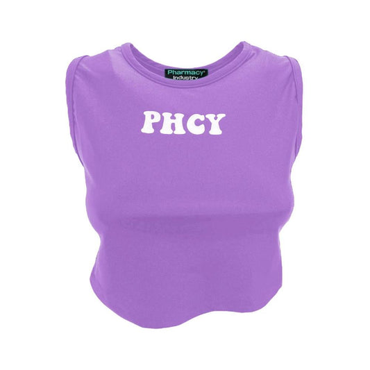 Pharmacy Industry Sleeveless Lycra Top with Chest Logo purple-polyamide-tops-t-shirt
