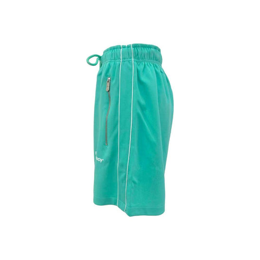 Chic Green Bermuda Shorts with Side Stripes