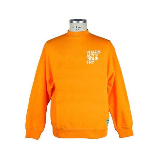 Pharmacy Industry Chic Orange Logo Crewneck Sweatshirt orange-cotton-sweater-4