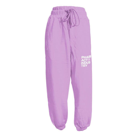 Chic Purple Cotton Sweatpants with Logo