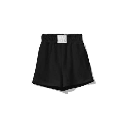 Comme Des Fuckdown Chic Stretch Cotton Shorts with Logo Accents black-cotton-short-6