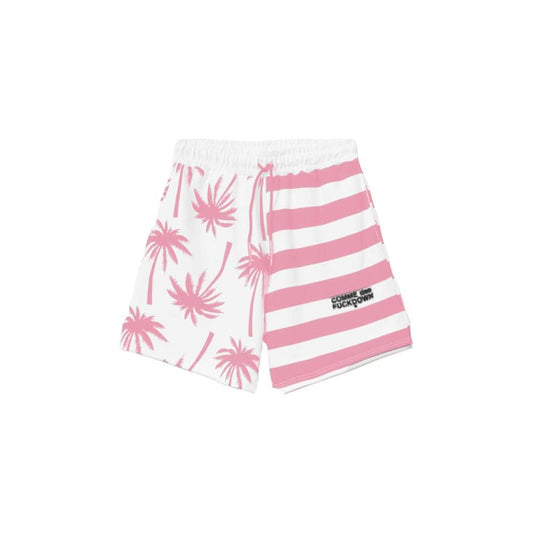 Comme Des Fuckdown Chic Pink Striped Drawstring Shorts chic-pink-striped-drawstring-shorts