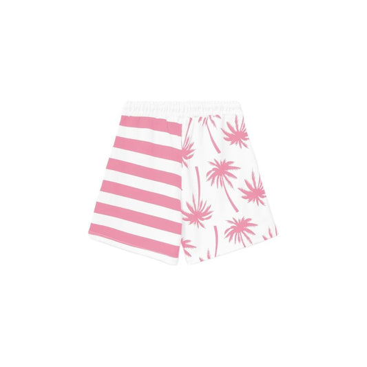 Chic Pink Striped Drawstring Shorts