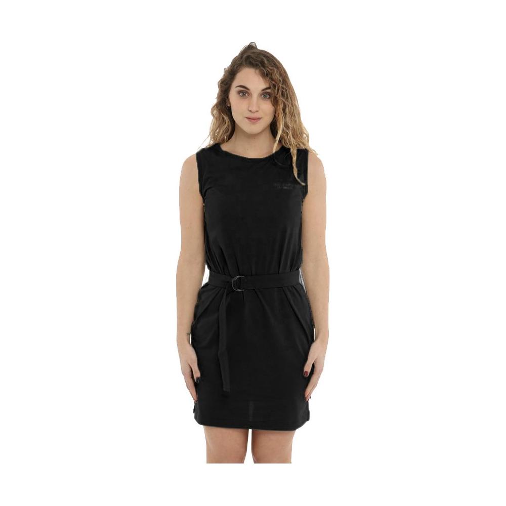 Imperfect Elegant Sleeveless Black Cotton Dress with Belt elegant-sleeveless-black-cotton-dress-with-belt