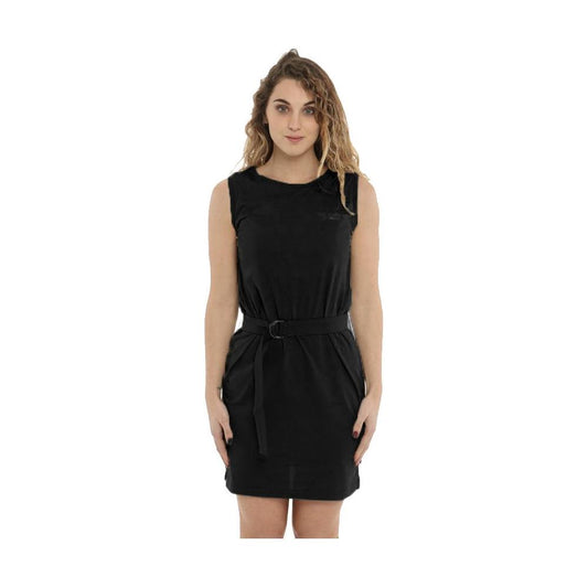 Imperfect Elegant Sleeveless Black Cotton Dress with Belt elegant-sleeveless-black-cotton-dress-with-belt