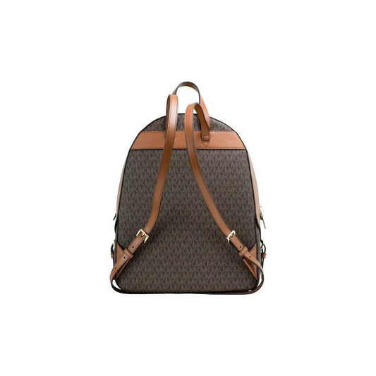 Jaycee Large Brown Signature PVC Shoulder Backpack Bookbag