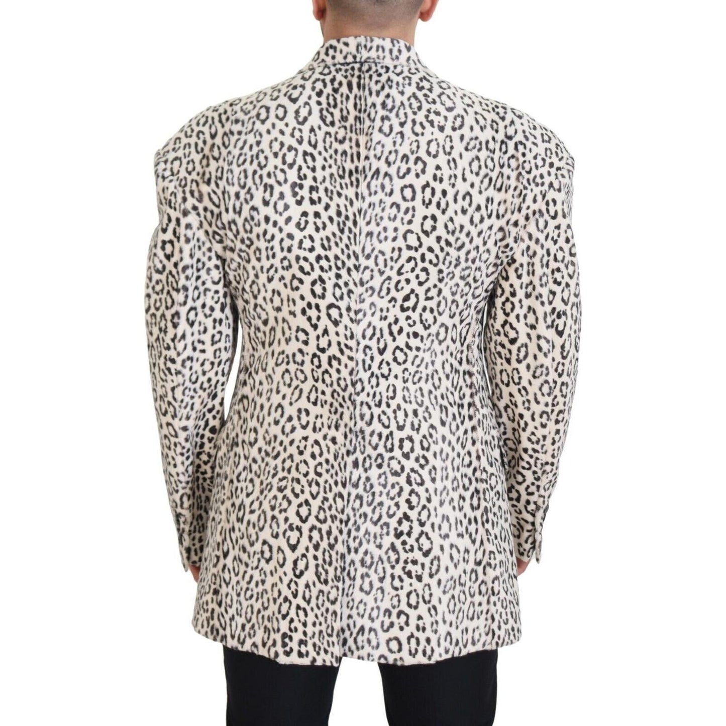 Dolce & Gabbana Elegant White Slim-Fit Blazer white-leopard-single-breasted-coat-blazer