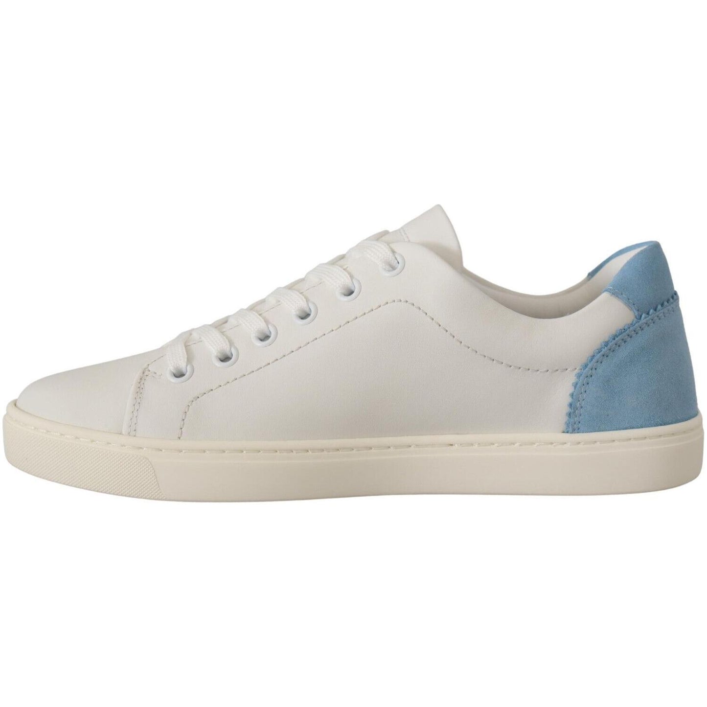 Dolce & Gabbana Exquisite Italian Leather Low-Top Sneakers white-blue-leather-low-top-sneakers-shoes
