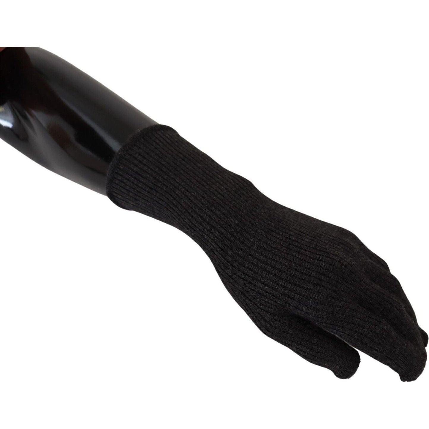 Dolce & Gabbana Elegant Silk Blend Winter Gloves black-cashmere-silk-hands-mitten-mens-gloves