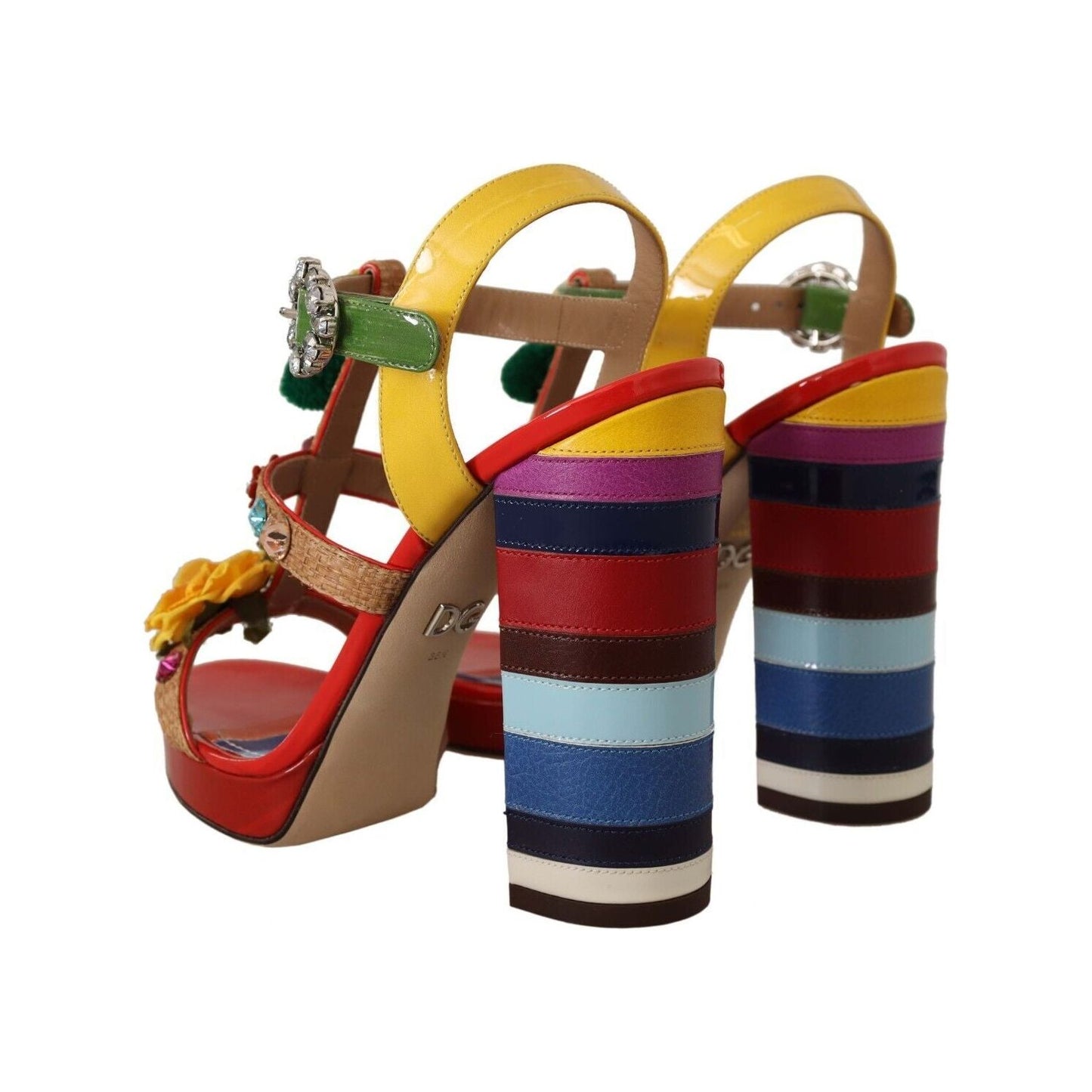 Dolce & Gabbana Multicolor Floral Ankle Strap Heels multicolor-floral-ankle-strap-heels