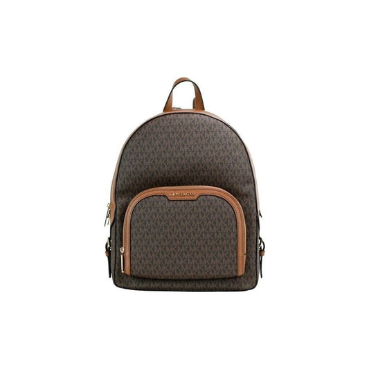 Michael Kors | Jaycee Large Brown Signature PVC Shoulder Backpack Bookbag| McRichard Designer Brands   