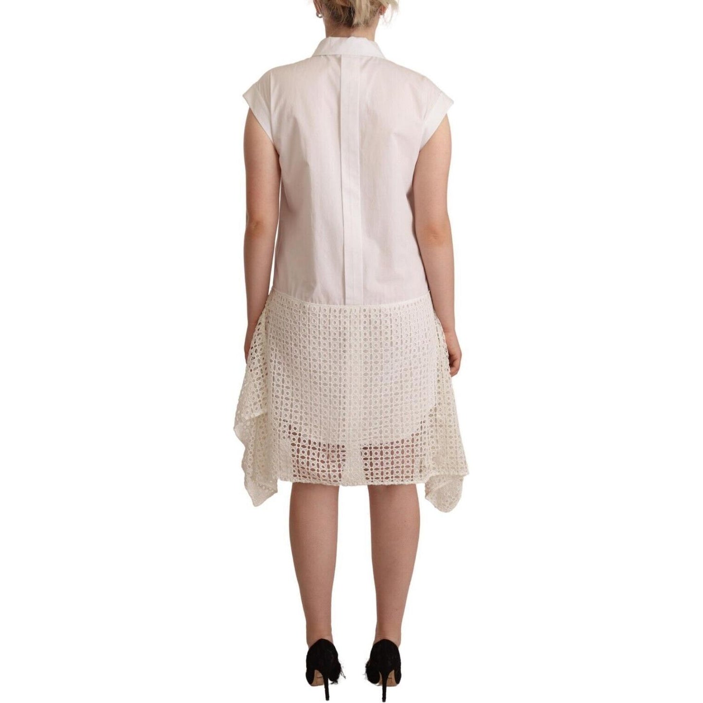 McRichard Designer Brands Elegant White Button-Down Cotton Dress elegant-white-button-down-cotton-dress