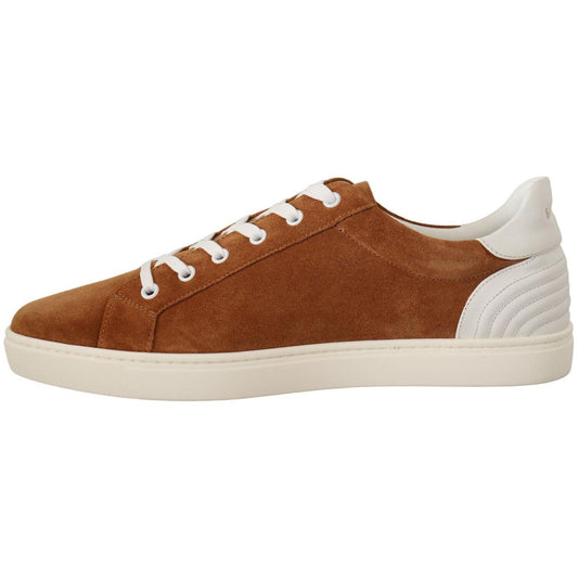 Dolce & Gabbana Elegant Two-Tone Leather Sneakers brown-suede-leather-low-tops-sneakers-shoes
