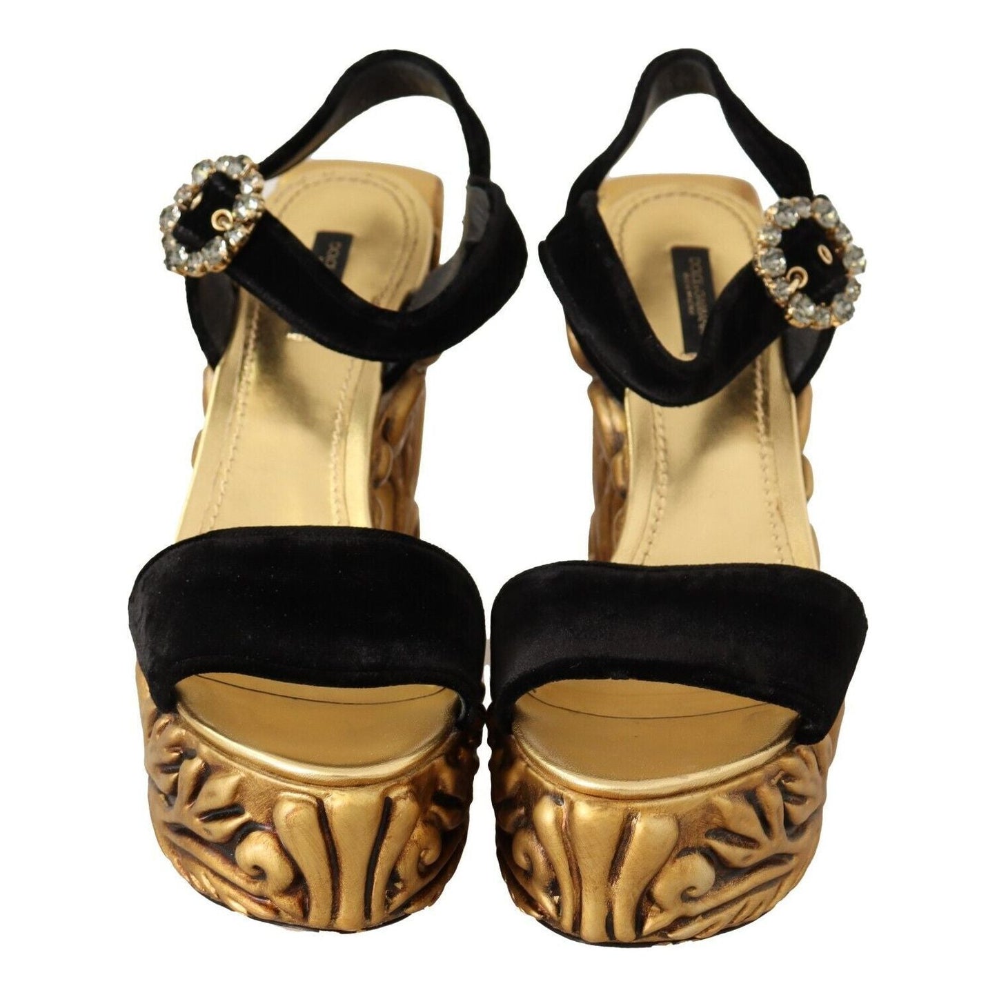Dolce & GabbanaBaroque Velvet Heels in Black and GoldMcRichard Designer Brands£2079.00