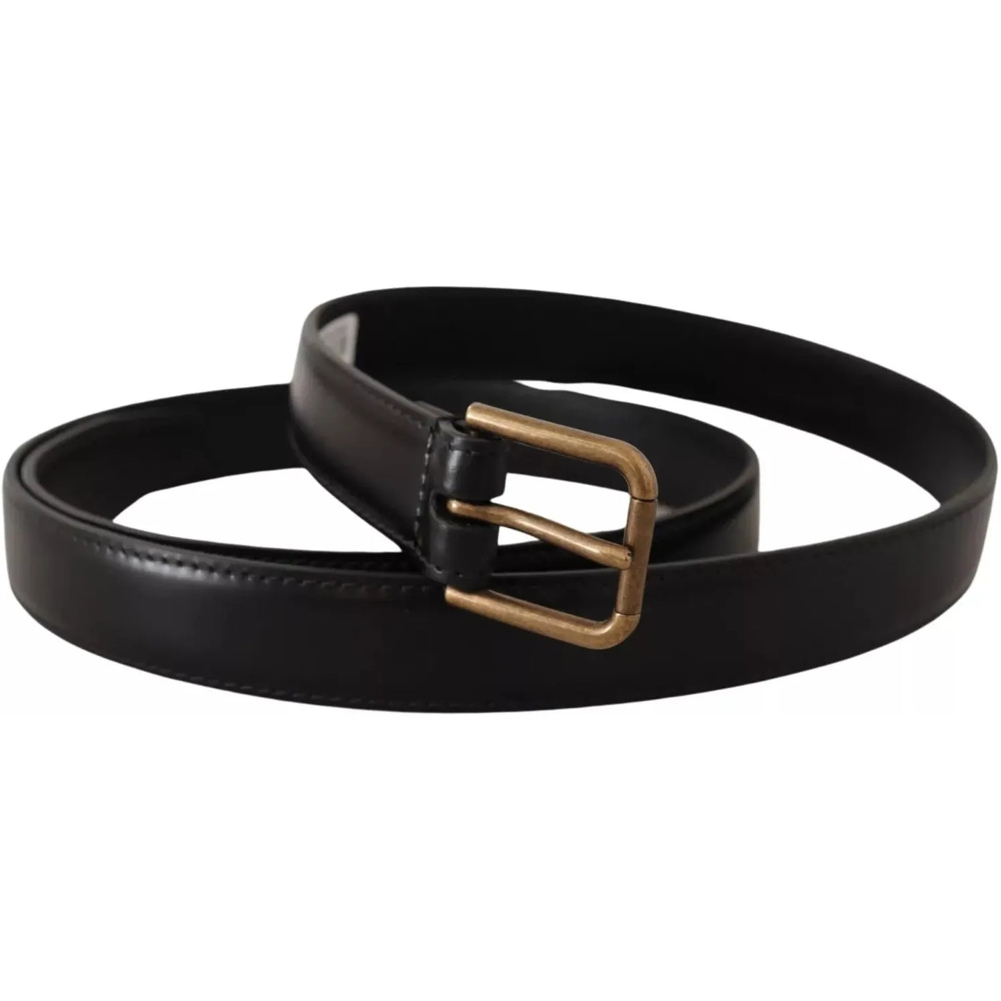 Dolce & Gabbana Black Classic Calf Leather Vintage Metal Buckle Belt black-classic-calf-leather-vintage-metal-buckle-belt