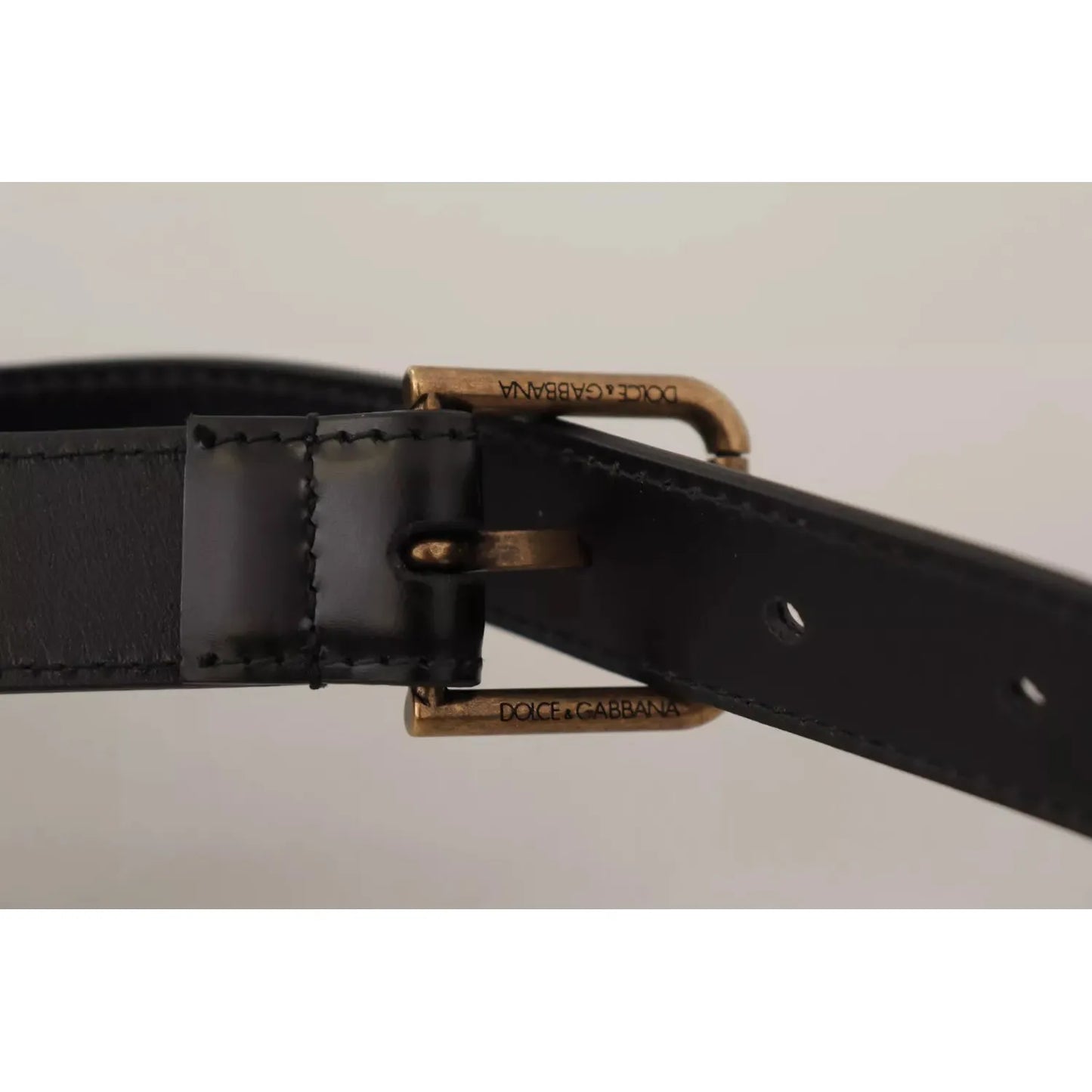 Dolce & Gabbana Black Classic Calf Leather Vintage Metal Buckle Belt black-classic-calf-leather-vintage-metal-buckle-belt