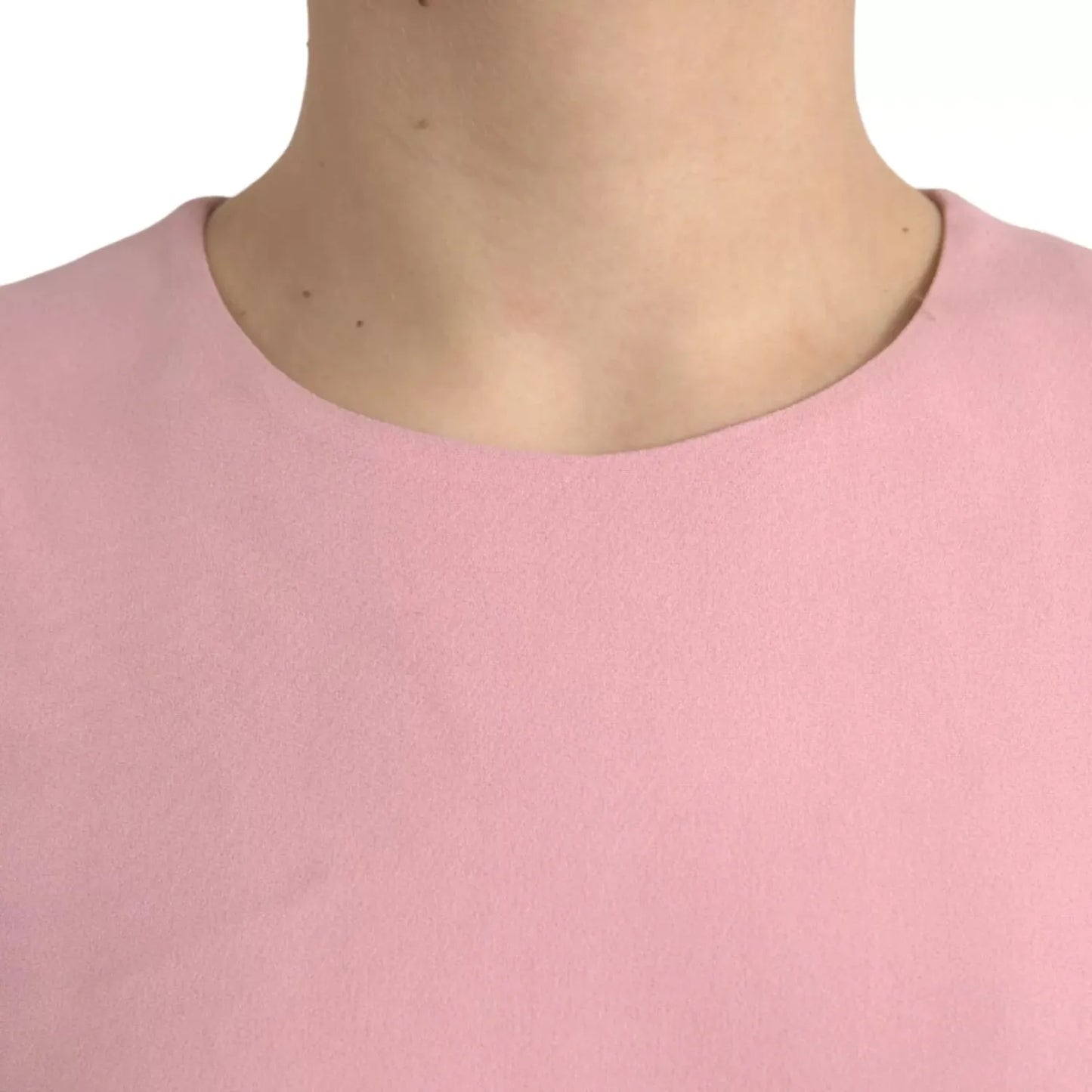 Pink A-line Flare Viscose Short Sleeves Dress