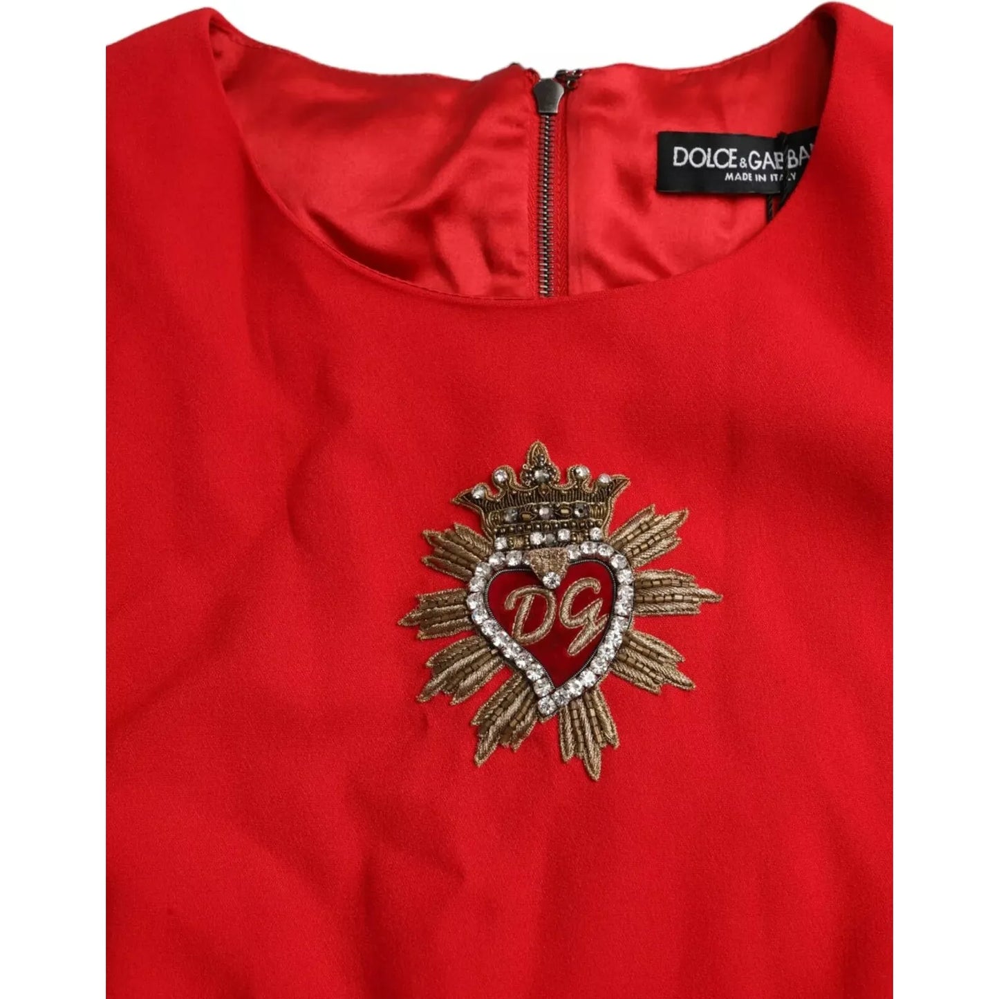 Red Sacred Heart Viscose Bodycon Mini Dress
