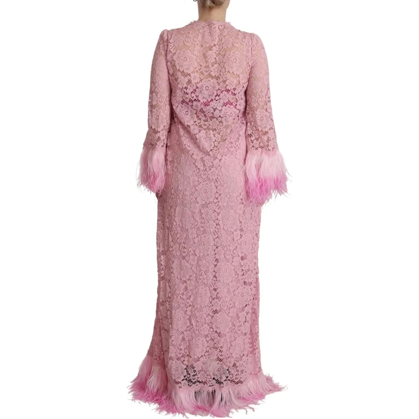 Shift Lilac Lace Feathers Long Sleeves Dress