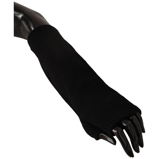 Dolce & GabbanaElegant Black Cashmere Fingerless GlovesMcRichard Designer Brands£179.00