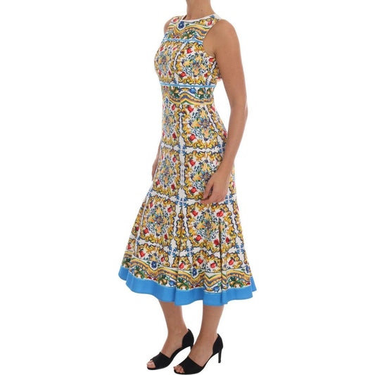 Dolce & Gabbana Majolica Print Midi Sheath Dress majolica-print-midi-sheath-dress