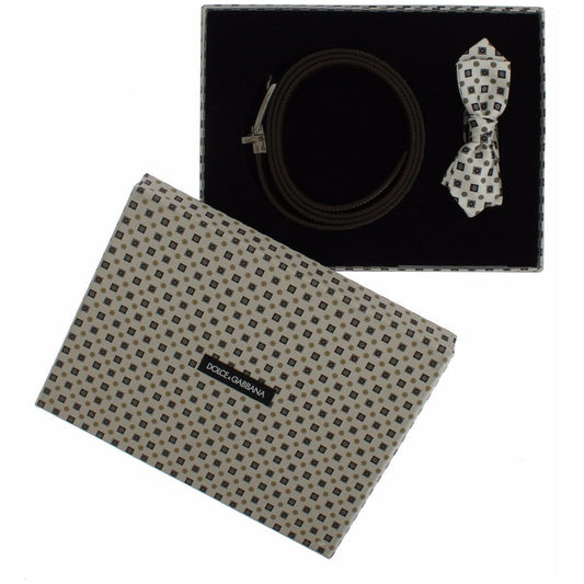 Dolce & GabbanaElegant Baroque Silk Tie & Leather Belt SetMcRichard Designer Brands£279.00