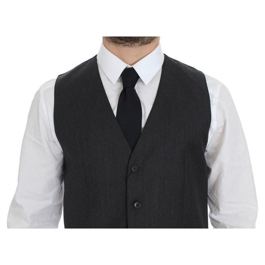 Dolce & Gabbana Elegant Gray Wool Formal Vest gray-wool-formal-dress-vest-gilet-weste-1