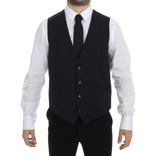 Dolce & GabbanaElegant Gray Striped Wool-Silk Dress VestMcRichard Designer Brands£179.00
