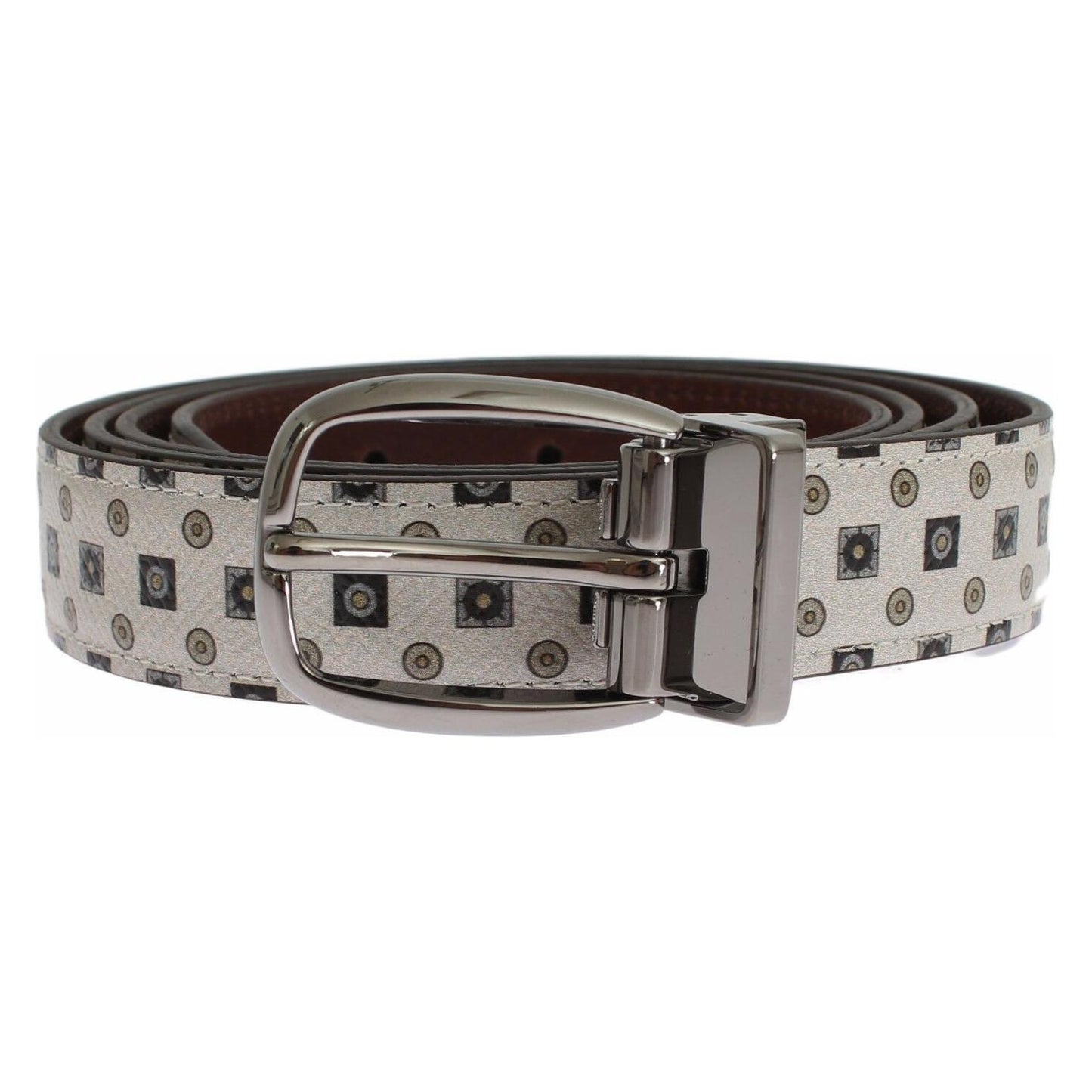 Dolce & Gabbana Elegant Baroque Silk Tie & Leather Belt Set Belt white-silk-bowtie-leather-men-belt-gift-box