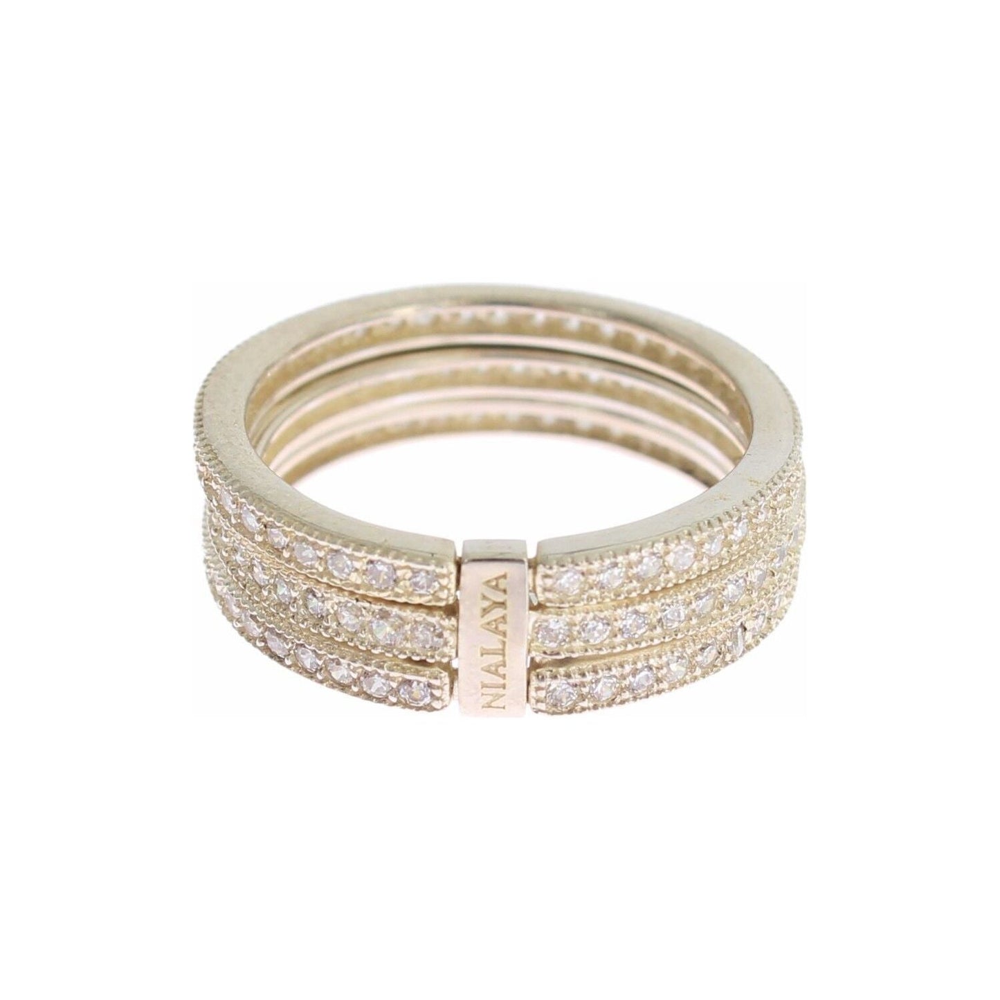 Nialaya Dazzling Sterling Silver CZ Crystal Ring Ring silver-womens-clear-cz-925-sterling-ring