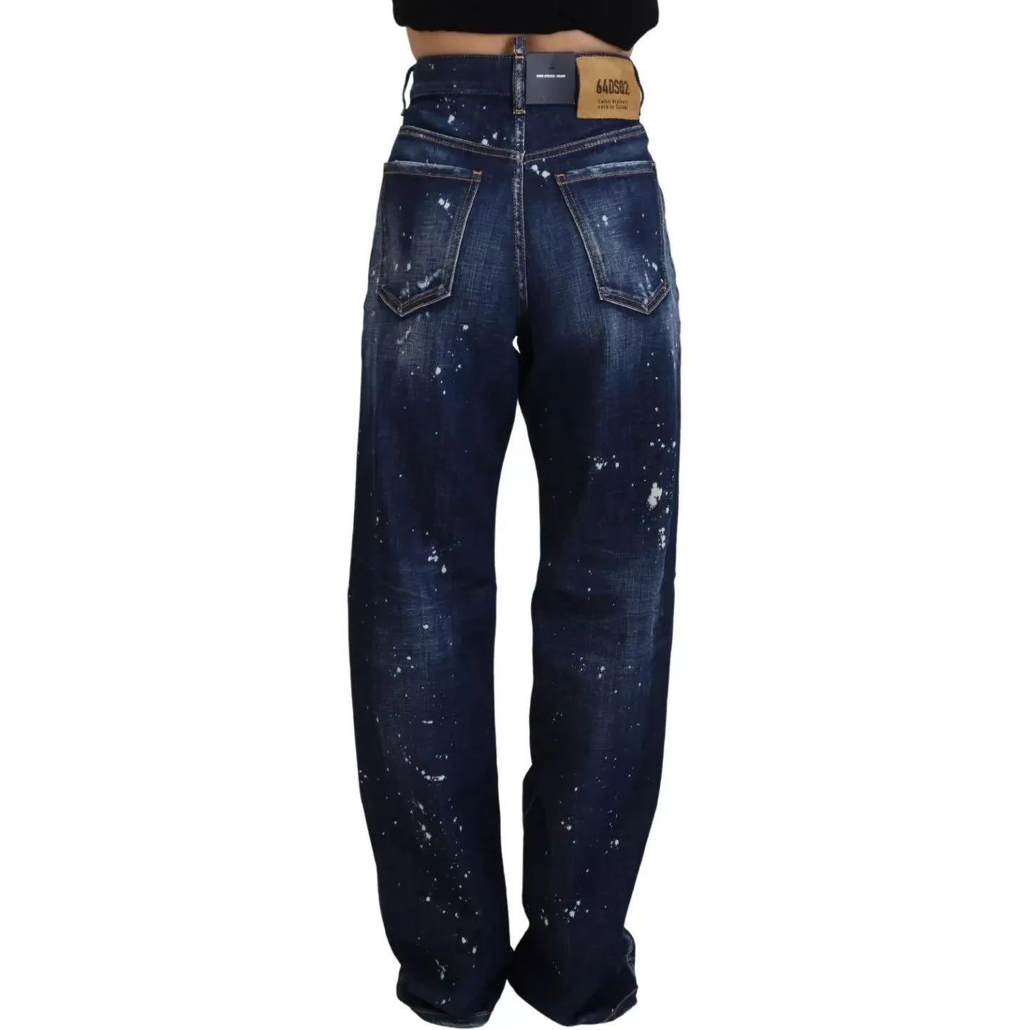 Dsquared² Blue High Waist Tattered Denim Jeans San Diego blue-high-waist-tattered-denim-jeans-san-diego