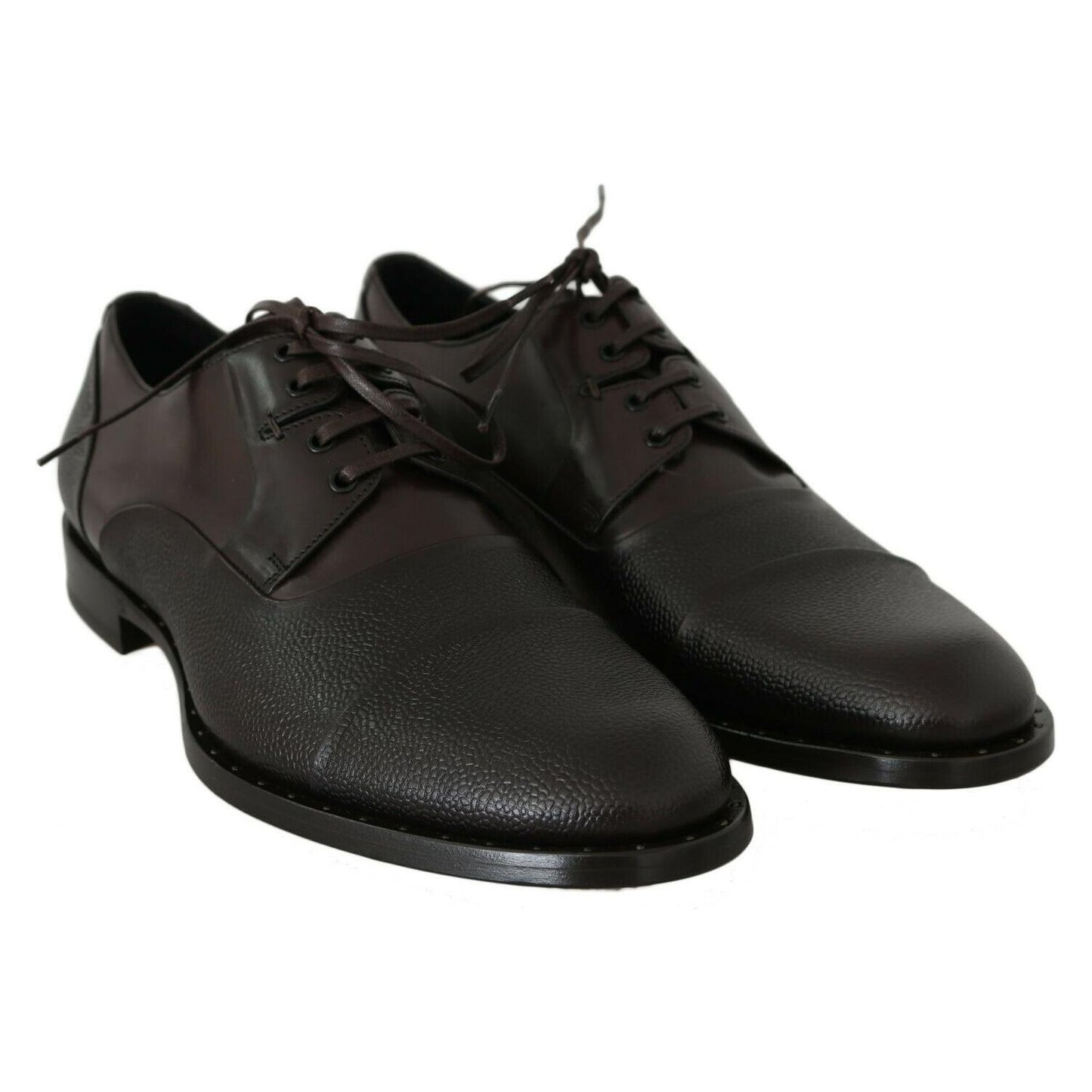 Dolce & Gabbana Elegant Brown Leather Formal Lace-ups brown-leather-laceups-dress-mens-shoes