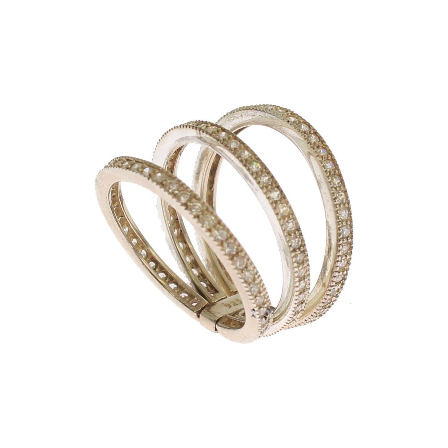 Nialaya Dazzling Sterling Silver CZ Crystal Ring Ring silver-womens-clear-cz-925-sterling-ring