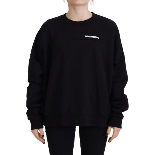 Dsquared² Black Cotton Printed Women Long Sleeve Sweater black-cotton-printed-women-long-sleeve-sweater